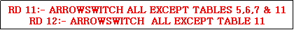 Text Box: E/W TO N/S THIS TABLE