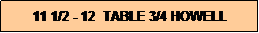 Text Box: 11 1/2 - 12  TABLE 3/4 HOWELL