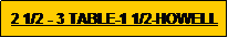 Text Box: 2 1/2 - 3 TABLE-1 1/2-HOWELL