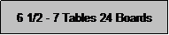 Text Box: 6 1/2 - 7 Tables 24 Boards