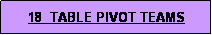 Text Box: 18  TABLE PIVOT TEAMS
