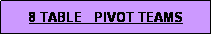 Text Box: 8 TABLE   PIVOT TEAMS