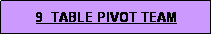 Text Box: 9  TABLE PIVOT TEAM