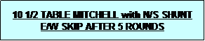 Text Box: 10 1/2 TABLE MITCHELL with N/S SHUNT
E/W SKIP AFTER 5 ROUNDS